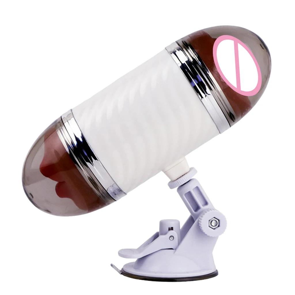 Manual Double Heads Realistic Oral & Vagina Masturbation Massage Cup Male Exerciser Sex Toys for Men