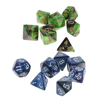 

14x Polyhedral Dice for Dungeons and Dragons DND D20 D12 D10 D8 D6 D4 16mm