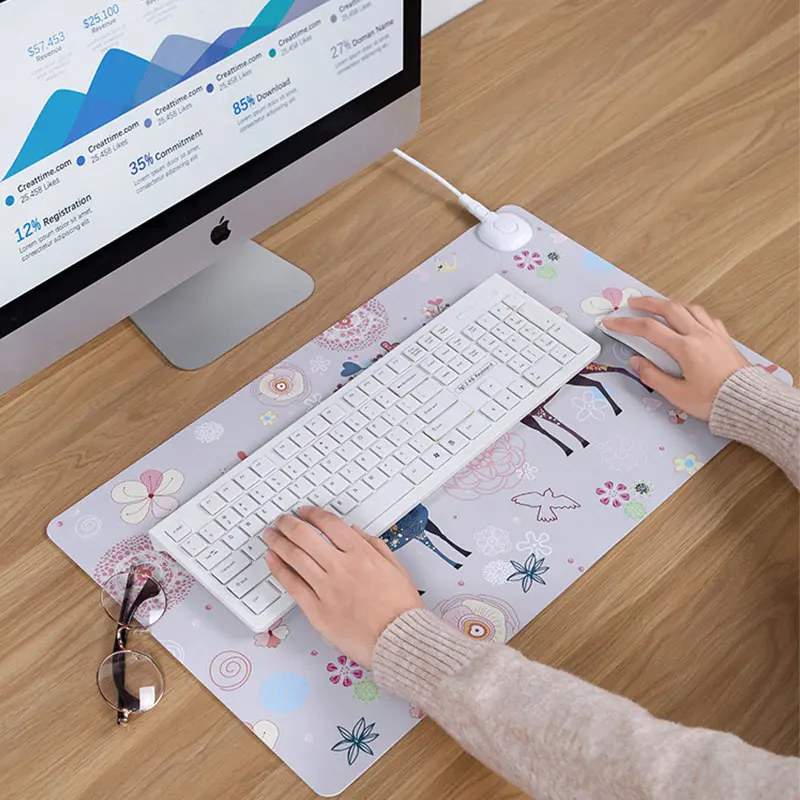 Multi Function Computer Keyboard Heating Pad Winter Warmer PU Table Mouse Waterproof Electric Desk Mat for Office | Дом и сад