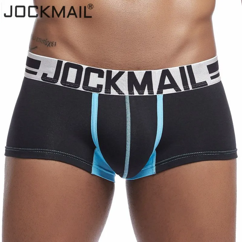 Бренд JOCKMAIL, мужские трусы, дышащие боксеры, хлопковое Мужское нижнее белье, u-образный выпуклый мешочек, сексуальные трусы, домашняя одежда, шорты