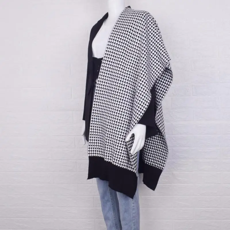 Women Blazer Asymmetric Ladies Black Blazer Coat Plaid Woolen Spliced Irregular Women's Suit Jacket Long Loose Woman Tops