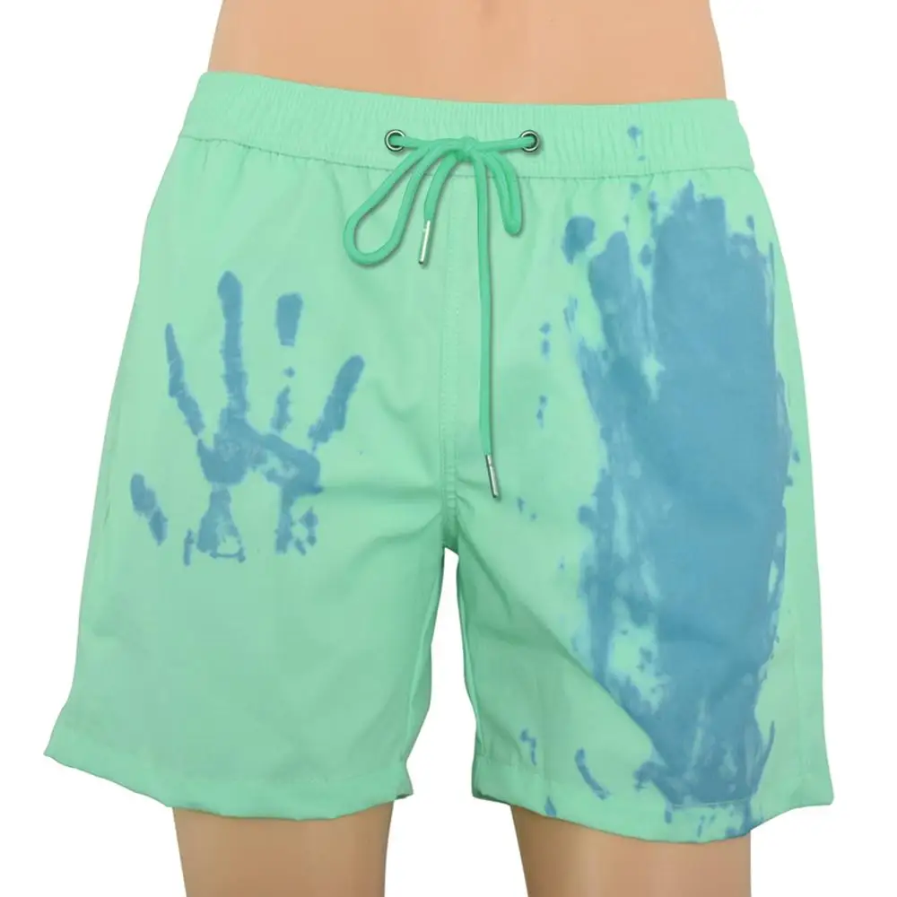 

Color-changing Beach Shorts Men Quick Dry Swimwear Beach Pants Warm Color Discoloration Shorts Swimming Surfing Board Shorts