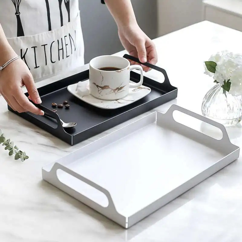 

Nordic Metal Storage Tray Jewelry Display Plate Kitchen Dessert Cake Coffee Serving Trays Key Sundries Holder Desktop Organizer