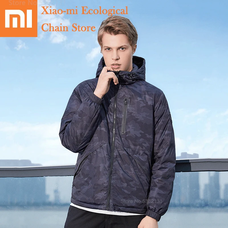 

Xiaomi ULEEMARK Smart Heating Double-sided Wear Men's Down Jacket White Goose Down Keep Warm Jacket Coat Adjustment Temperature