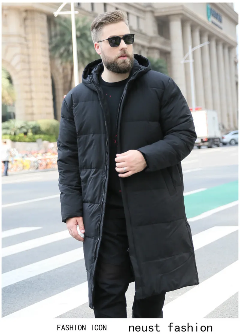 Новая зимняя куртка для мужчин, Obese body, большой размер, XL-7XL, 8XL, 9XL, 10XL, меховой воротник, с капюшоном, пуховик, толстая куртка, Мужская теплая куртка
