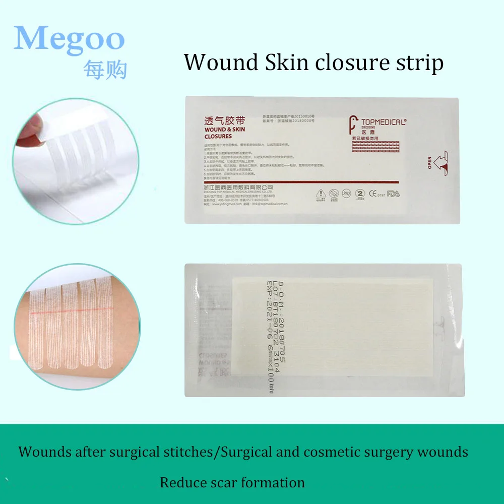 2 Bags Sterile Wound Skin Closure Strip Tape For Surgical Wound And