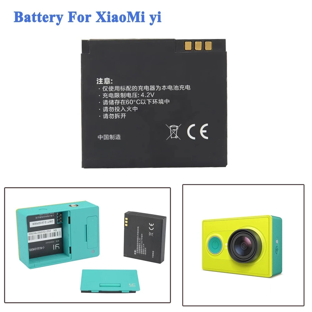 Für Xiaomi Yi Kamera 1010mAh AZ13-1 Batterie 5PCS USB 2 Seiten Ladegerät Für 