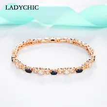 LADYCHIC, новая мода, натуральный циркон, цепочка с бантом, браслет, золотой цвет, хип-хоп браслет, хорошее ювелирное изделие для женщин, подарок на день рождения, LB1025