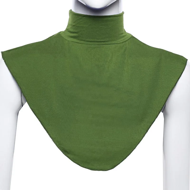 Мусульманский хиджаб женский модальный Поддельный Воротник хиджаб шеи наплечный платок мода H66 - Цвет: armygreen