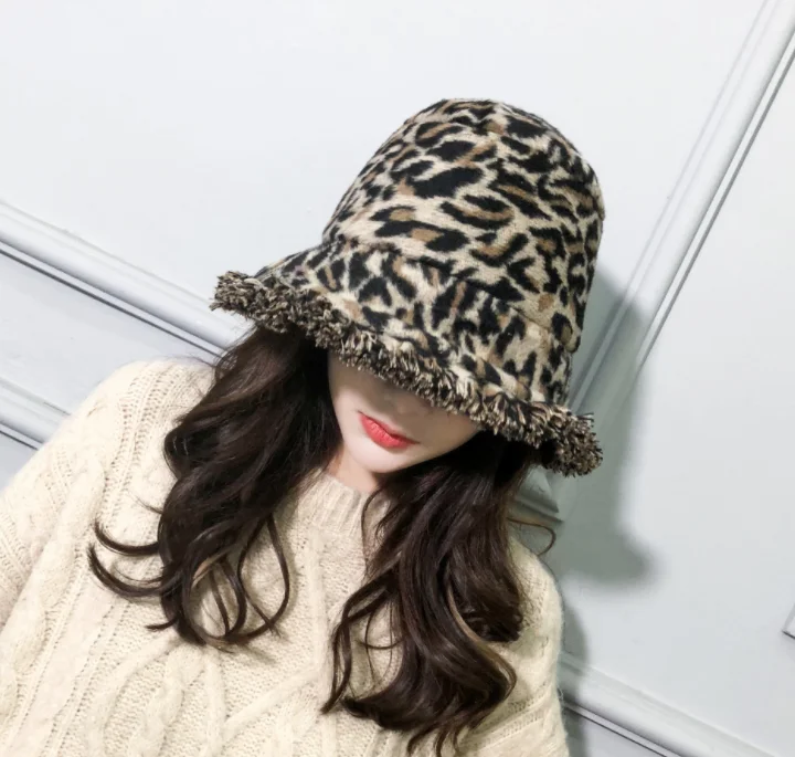 yellow Калитка японская Harajuku леопардовая Рыбацкая шляпа мужская и женская модная окантовка шляпа - Цвет: yellow