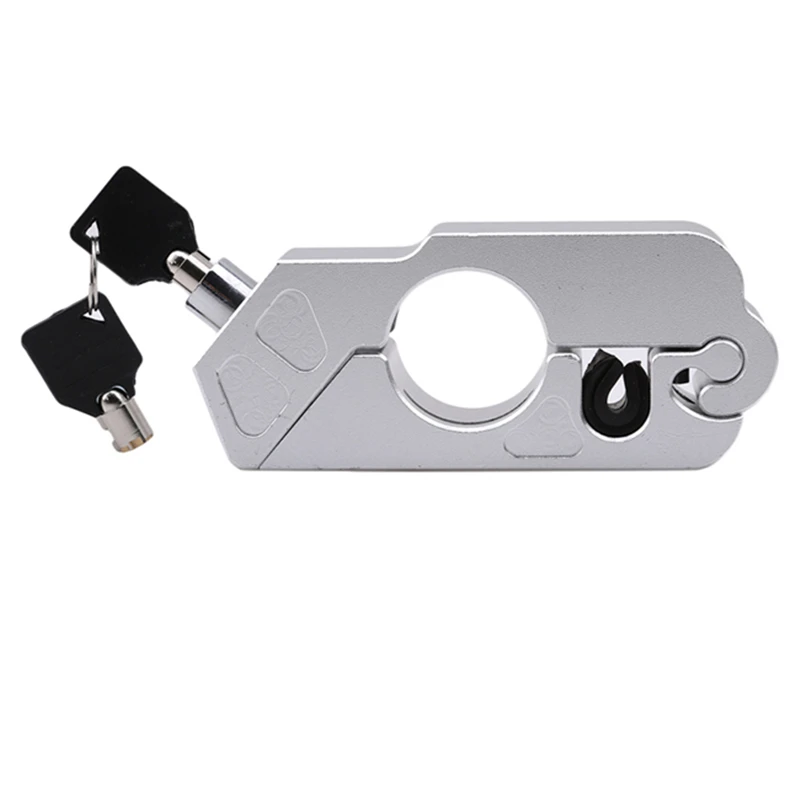 Silver Anti-theft lock Motorcycle modified aluminum alloy brake lock handlebar brake lock solid lock universal motorcycles accessries - Цвет: Silver