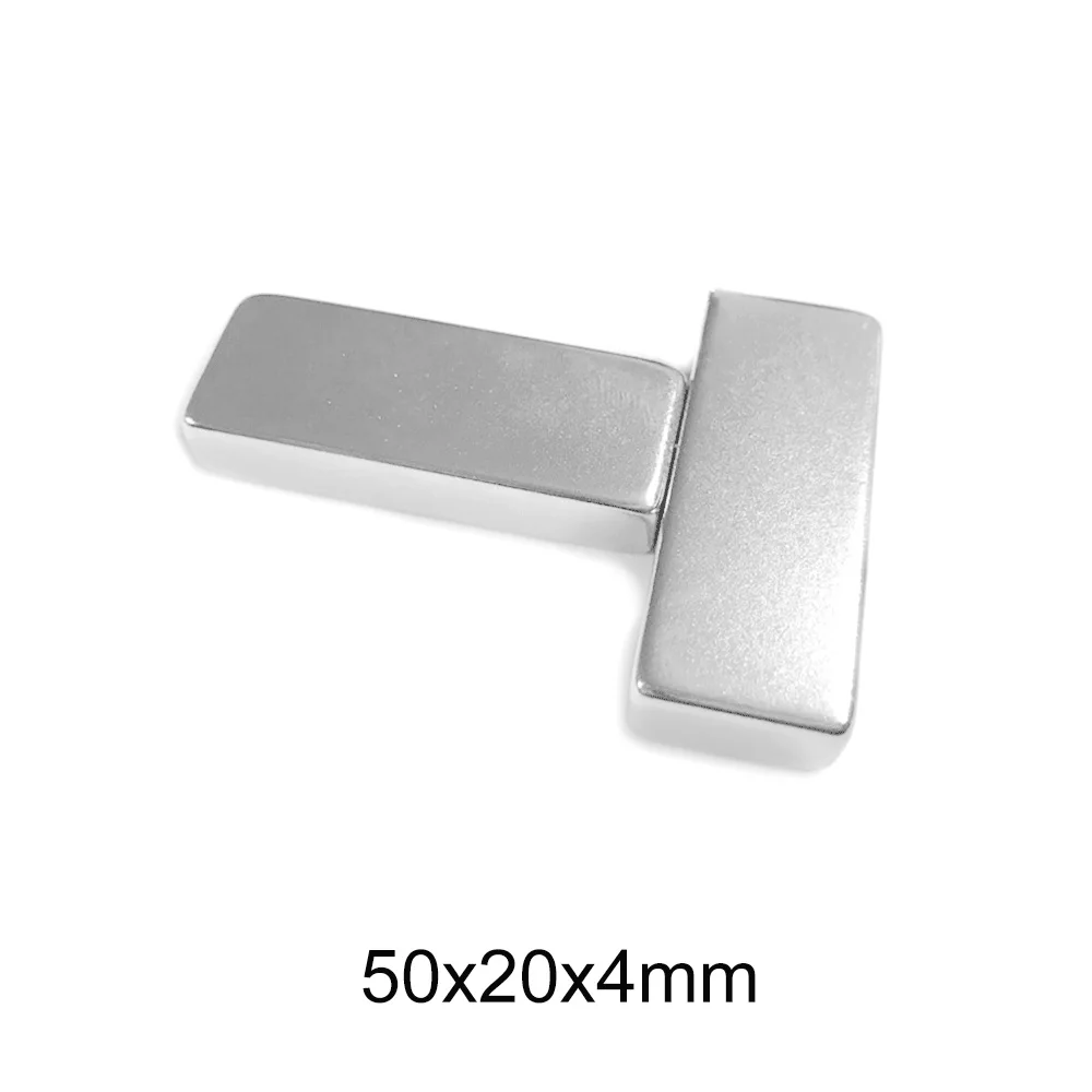 2/5/10/15pcs 50x20x4 Strong Neodymium Magnet 50mm x 20mm Block NdFeB Permanent magnet 50x20x4mm Search Magnets sheet 50*20*4 mm
