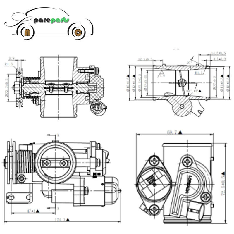 Мотоцикл дроссельной заслонки размер отверстия 32 мм для мотоцикла 125CC 150CC с IACA 26179 и TPS датчик 06682