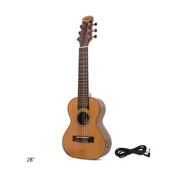 

28 inch Red Pine Guilele Wood Ukulele Hawaiian Guitalele Small Guitar Guitarlele Close Type Tuning Pegs Sting Instrument