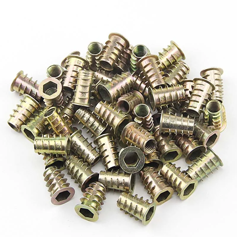 10Pc Metal Hexagon Hex Socket Head Embedded Insert Nut M4 M5 M6 M8 E-Nut for Wood Furniture Inside and Outside Thread Zinc-alloy 10Pc Metal Hexagon Hex Socket Head Embedded Insert Nut M4 M5 M6 M8 E-Nut for Wood Furniture Inside and Outside Thread Zinc-alloy