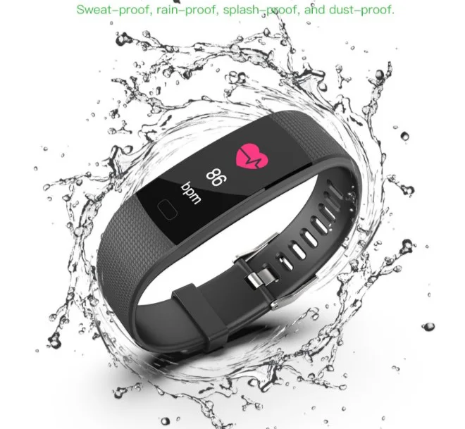 

1pcs new Color Screen Y1 Intelligent Reminder bracelet Heart rate monitoring Sports wristband IP68 waterproof Smart bangle