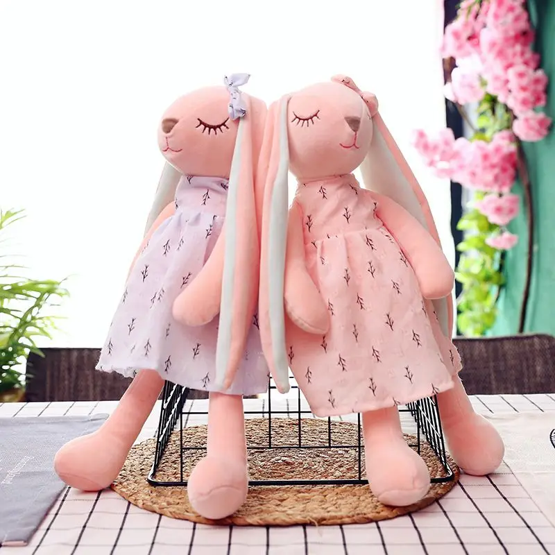 New 45cm Cute Rabbit Plush Toy Stuffed Soft Animal Pendant Doll Baby Accompany Christmas Gift for Kids Kawaii Valentine Present