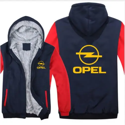 Opel толстовки куртка мужская Пальто Зимняя мужская повседневная шерстяная подкладка флисовая утепленная OPEL толстовки с капюшоном - Цвет: 9