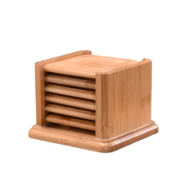 

For Cold Drinks Heat Insulation Antique Office Tea Accessories Mats Bamboo Coaster Set Multifunction Plate With Holder