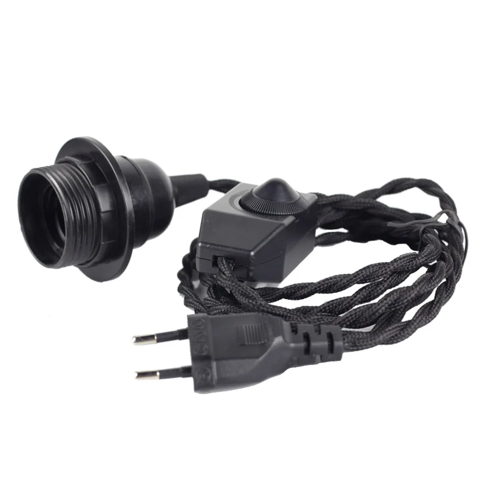 Half tooth VDE lamp holder plug line1.8m Button switch Dimming switch EU plug Lamp fittings AC110V 220V E27 screw Weight 200g