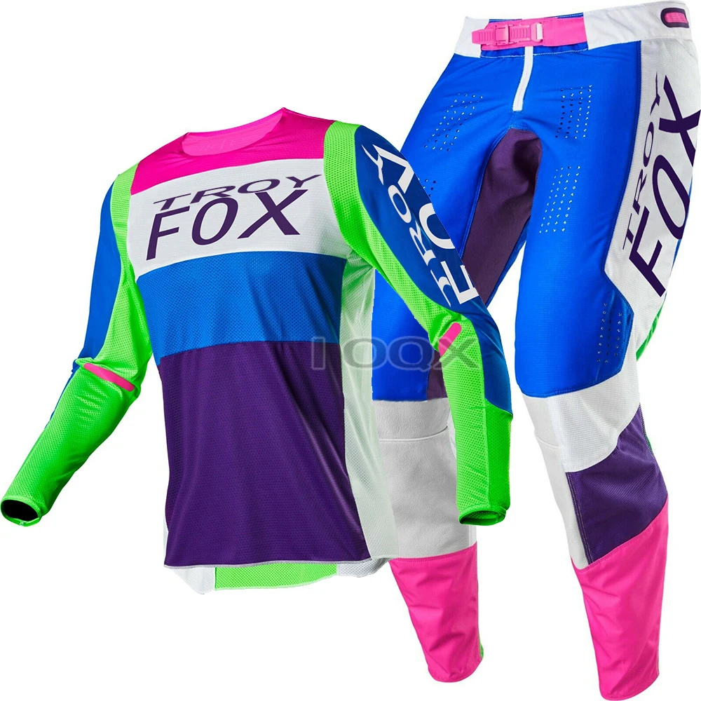 2020 TROY FOX MTB MX Racing 360 Linc Motocross Adult Gear Combo MX SX Off-Road ATV Jersey Pant Men's driving clothing