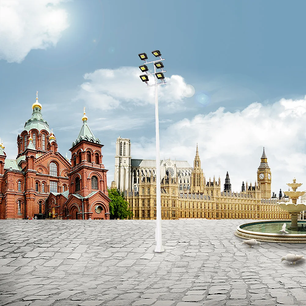 2Pcs Modello Railway Ho Scale Plaza Lamps 1:87 Lampioni Per Parchi Giochi 6-Leds Bianco Brillante Lsl15Ho