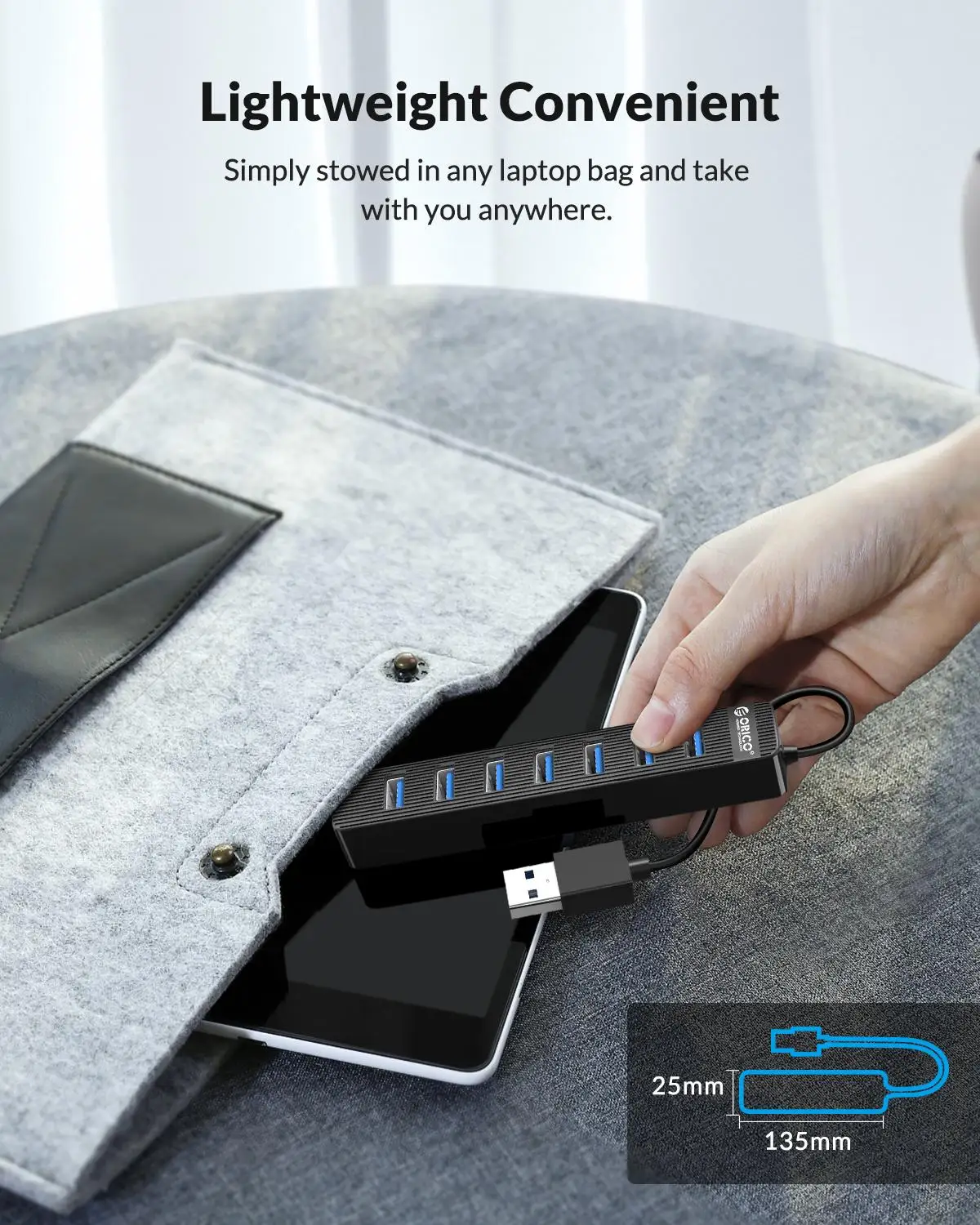 ORICO Высокоскоростной 7 портовый концентратор USB 3 0 с портом питания типа C SD TF