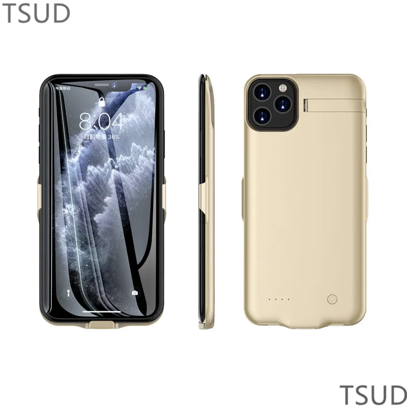 5800mah stand holder battery charger case for iphone 11 Pro external portable wireless charging cover for iphone 11 Pro luxury