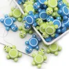 Cute-idea 10pcs Silicone Turtle Beads Mini Tortoise Animal Teething Teether Pacifier Chain Toys Accessories BPA Free Baby Goods 3