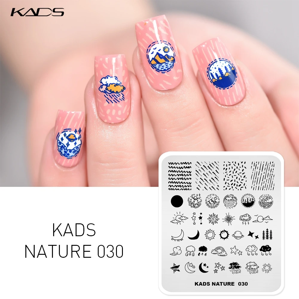 

Nail Art Stamp Plate Stars Moon Sun Rainbow Pattern Nail Stamping Stencils Natural Weather Image Template for Nail 3D Printing