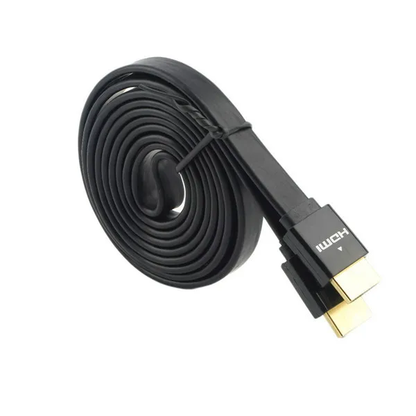 Черный Профессиональный 1,5 м/3 м/5 м кабель HDMI позолоченный штекер 1080P 3D для hdtv-компьютер Android ТВ плоский кабель HDM Одежда высшего качества - Цвет: Черный