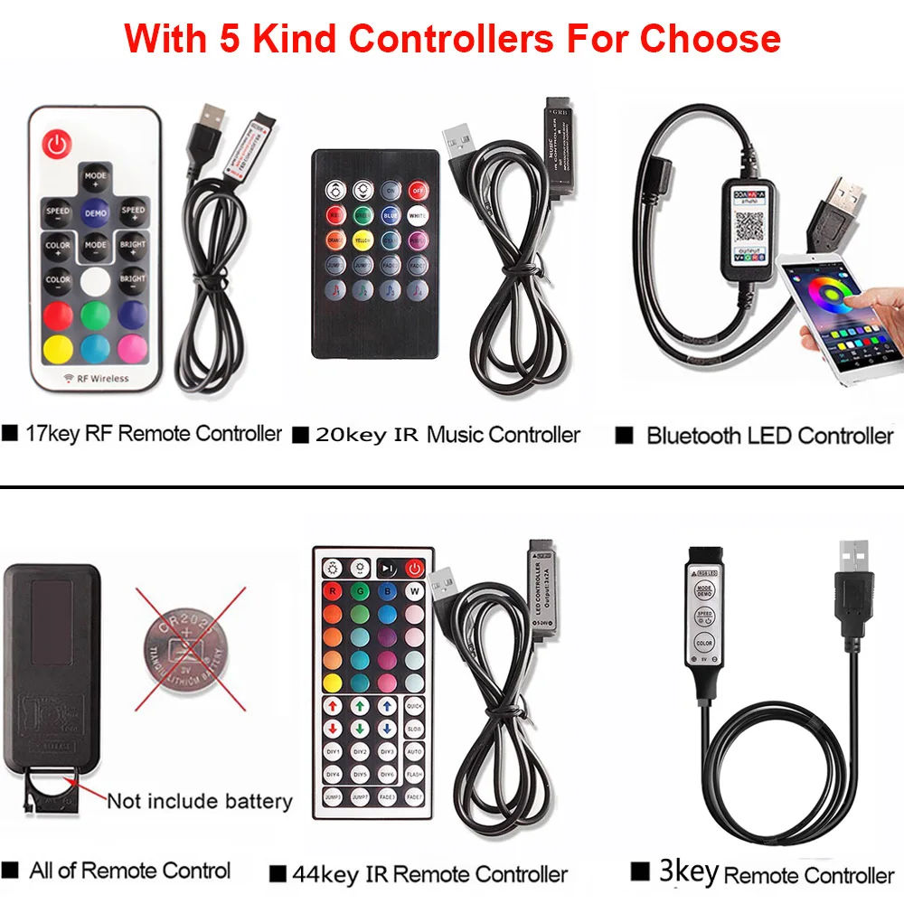 Светодиодная лента RGB 5 В с Bluetooth музыка RF IR 3 17 44 клавиши пульт дистанционного
