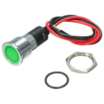 

NEW-12V 16mm LED Panel Pilot Dash Light Indicator Lamp Waterproof Car Van Boat green