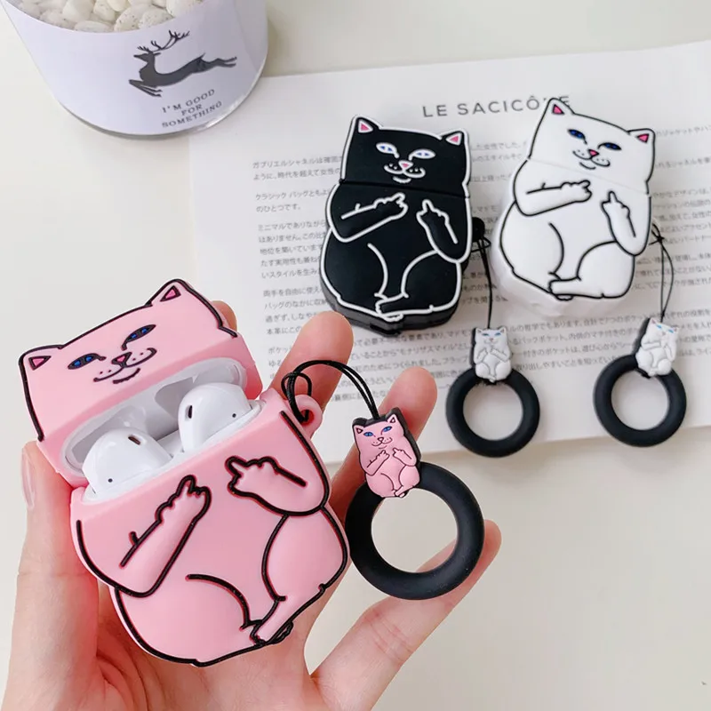 

3D Earphone Case For Airpods 2 Case Silicone Cat Cartoon Cute Headphone Cover For Apple Air Pods Cases For Earpods Accessories