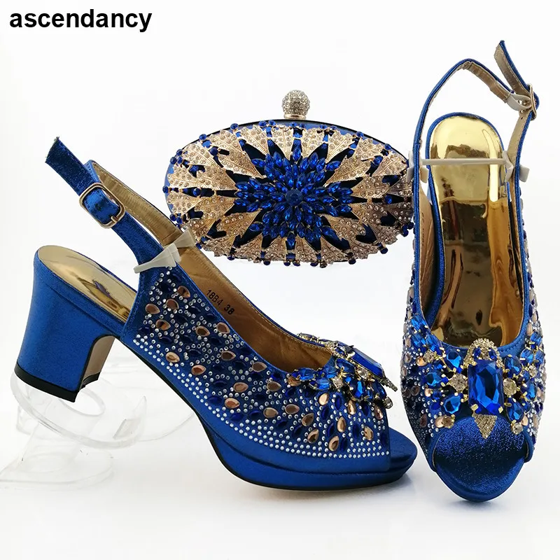 African Party Shoe and Bag Set Italian In Women High Quality African Wedding Shoes nigeria party