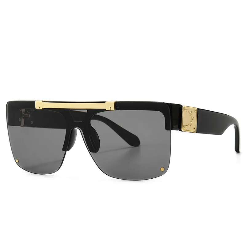 black shades Metomoshy, квадратные солнцезащитные очки для мужчин и женщин, для вождения, в стиле панк, солнцезащитные очки, мужские очки, очки, брендовые, дизайнерские, UV400, оттенки, Gafa De Sol - Цвет линз: black shades