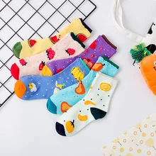 Женские носки без пятки, японские носки, носки с рисунком банана, груши, арбуза, носки с фруктами, корейские хлопковые носки