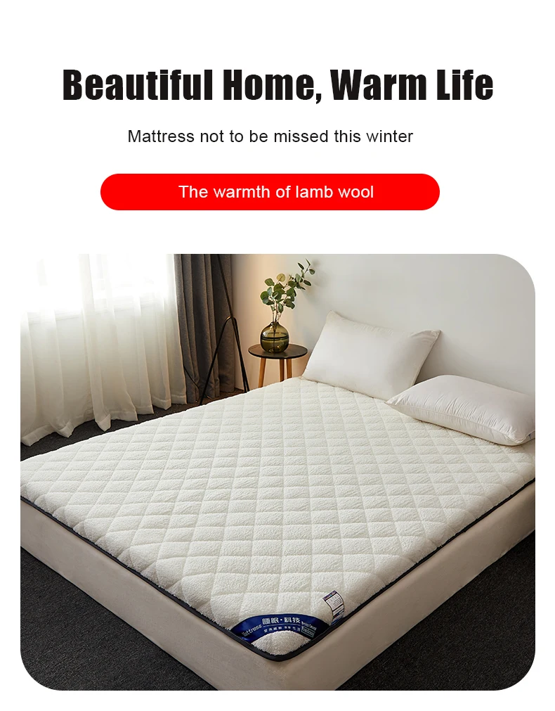 Floor Tatami Keep Warm In Winter Mattresses Foldable Lambswool Matress 3-4cm Thicken Bed Mat for Single Double King Queen Size