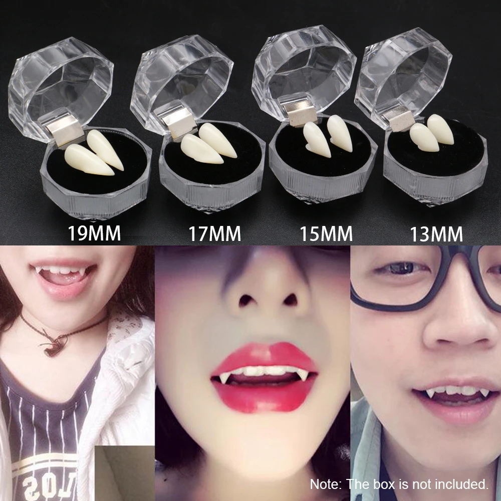Teeth Pellets Adhesive Vampire Realistic Fangs Zombie Denture Cosplay