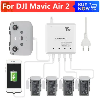 

6 in 1 Mavic Air 2 Battery Charger Multi Charging Hub Drone Remote Batteries Smartphone Charger for DJI Mavic Air 2 Accessorries