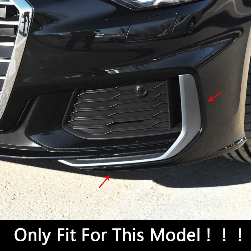 ABS Carbon Fiber Front Bumper Fog Light Frame Trim For Audi A6 C8 2019-2020 Fog Lamp Covers Decorative Accessories