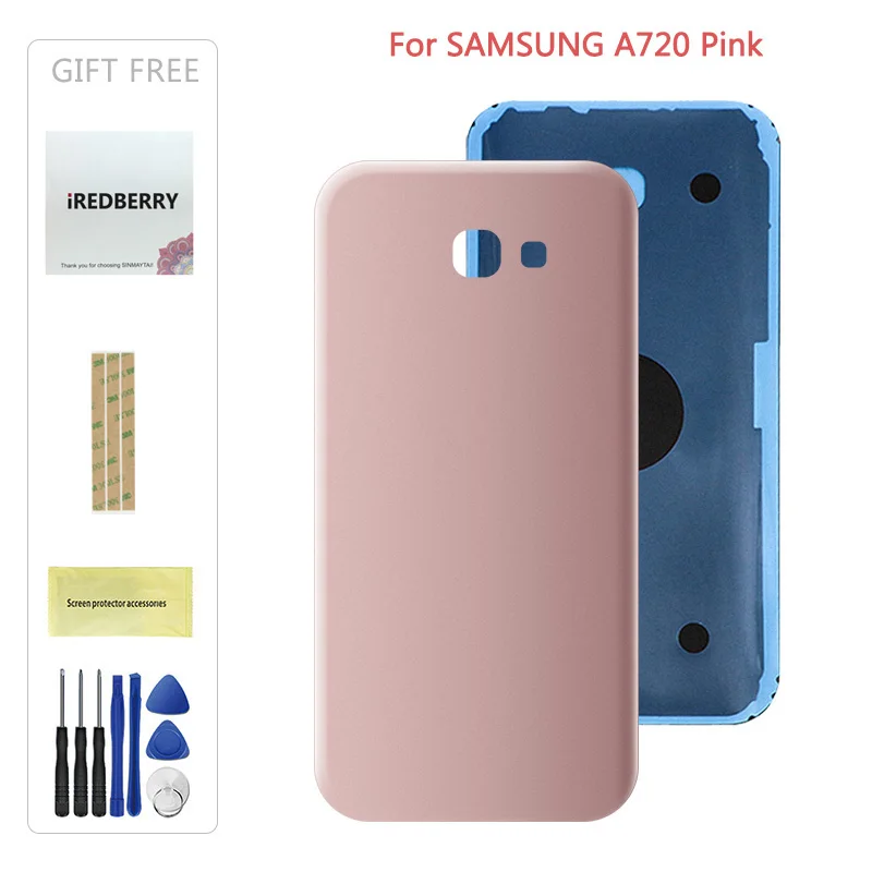 A720 Pink Задний Панель Батарея Стекло чехол с крышкой для Samsung Galaxy A3 A320 A520 A7 A720 A720F задняя Батарея чехол - Цвет: A720 Pink