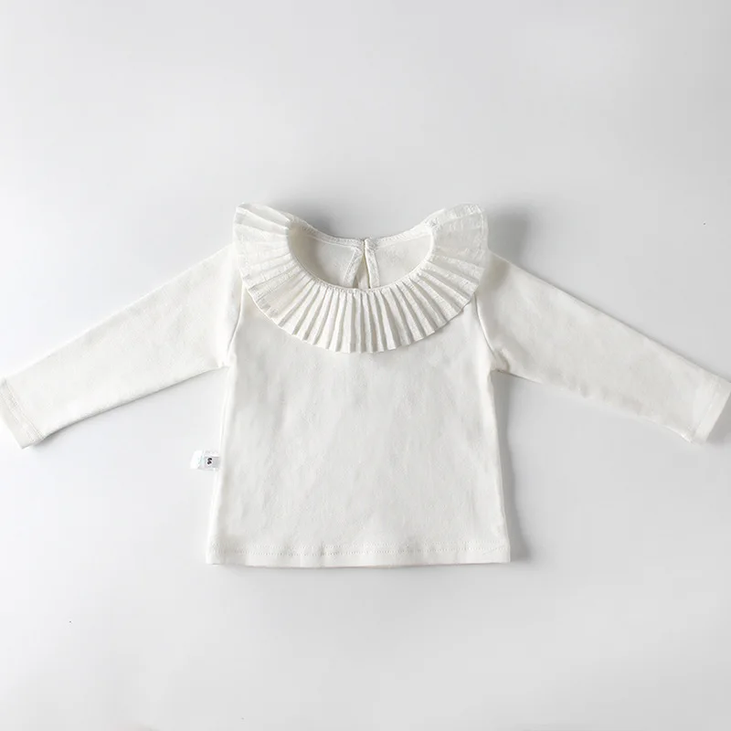 Koodykids/ г. Весенняя футболка для маленьких девочек футболка с длинными рукавами в виде листьев лотоса топы для маленьких девочек, хлопковая рубашка модная дизайнерская Осенняя рубашка