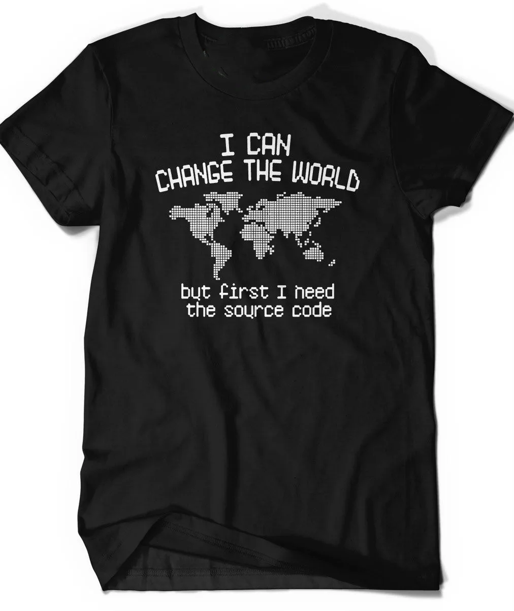 

Funny Shirt Programmer Code IT T-shirt I Can Change The World But First I Need The Source Code Coder Computer Tech Developer