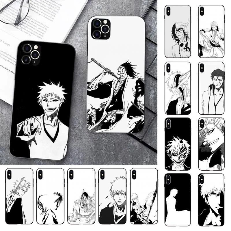 iphone 13 pro max clear case Anime Bleach Black and White Phone Case for iPhone 13 11 12 pro XS MAX 8 7 6 6S Plus X 5S SE 2020 XR cover iphone 13 pro max leather case