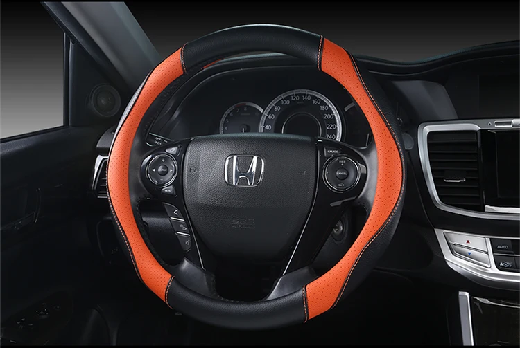 Новая крышка рулевого колеса из натуральной кожи-17 15 11 Honda четыре сезона автомобиля только отверстие-сшить