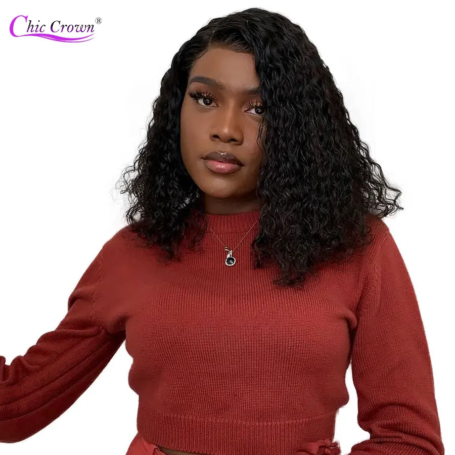 

Lace Front Human Hair Wigs Short Bob Wig Pre plucked With Baby Hair For Black Women Brazilian Water Wave 13x4 Lace Front Wigs