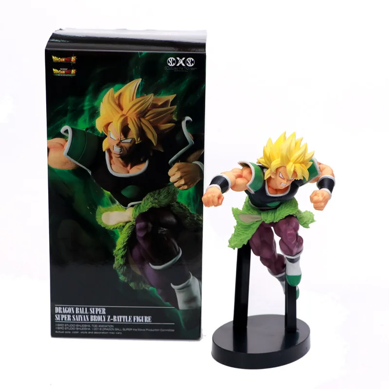 Dragon Ball Z Super Broly Movie Ver. Зеленые волосы против Гоку Broli Супер Saiyan Боевая форма ПВХ экшн-фигурка Драконий жемчуг зет модель 24 см - Цвет: Style A With Box