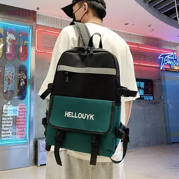 

2020Fashion Hit Color Backpack for Women Men Nylon Oxford Multi Pocket Travel Large Capacity College Student Shoulder School Bag