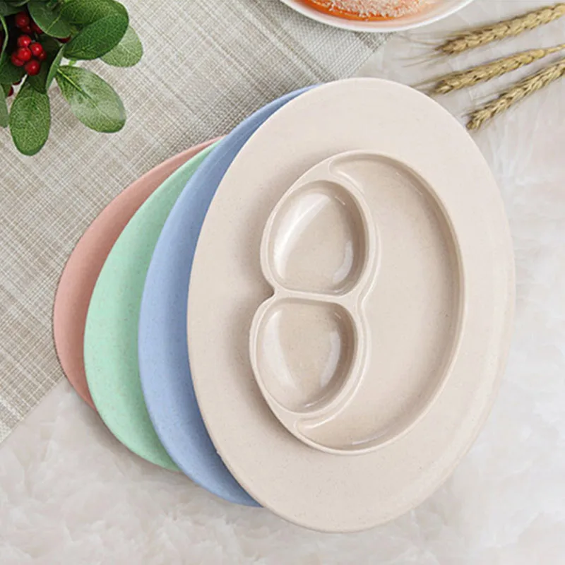 Wheat Straw Plate Tableware Children Cute Cartoon Mickey Minnie Bowl Spoon Fork Glass Ladel Set